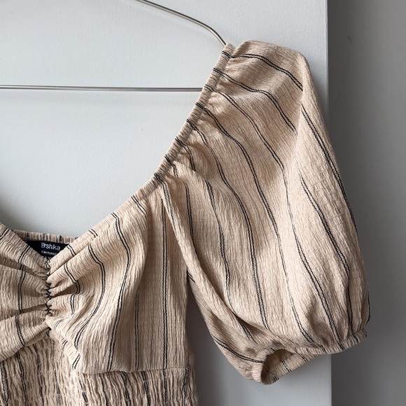 NWT Bershka Striped Smocked Mini Dress! - Picture 7 of 14